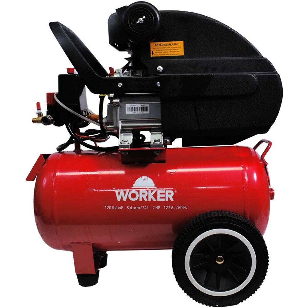 Compressor Ar 2hp 24 Litros 8 Bar 127 Volts Worker